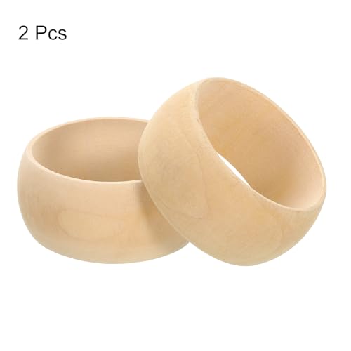 uxcell Wooden Bangle Bracelet, 4Pcs 83mm - Log Retro Macrame Ring, Unfinished Smooth Wood Circle, Wooden Rings for Crafts, Jewelry, DIY Making, Home uxcell