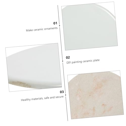 Tofficu Pottery White White Serving Platters Unfinished Ceramic Tiles Unfinished Ceramic Plate Dinner Decoracion para Mesa De Comedor Hand Ceramic Tofficu