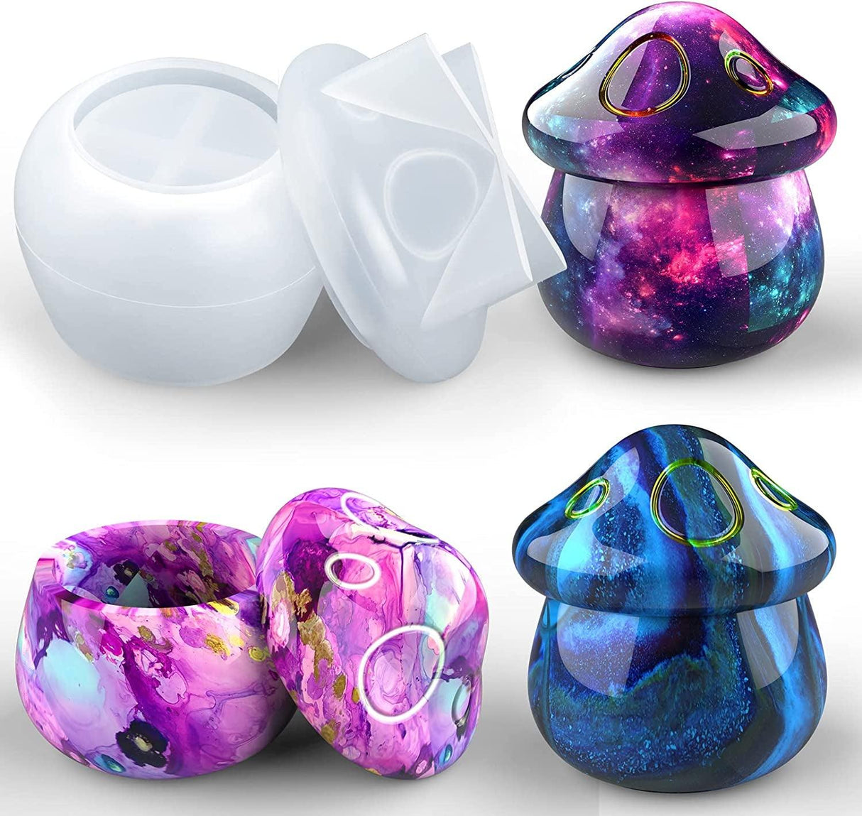 Jar Resin Molds Silicone, Mushroom Jars Silicone Molds with Lid for Epoxy Resin Casting for DIY Jewelry Storage Box, Candy Container, Home Decoration WoodArtSupply