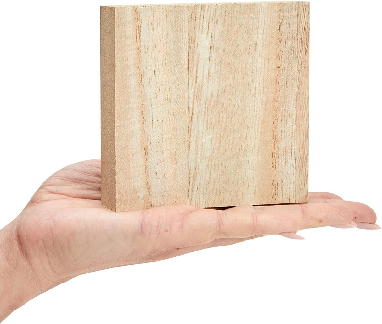 Unfinished MDF Wood Blocks for Crafts, 1 in Thick Wooden Square Blocks (4X4 In, 4 Pack) WoodArtSupply