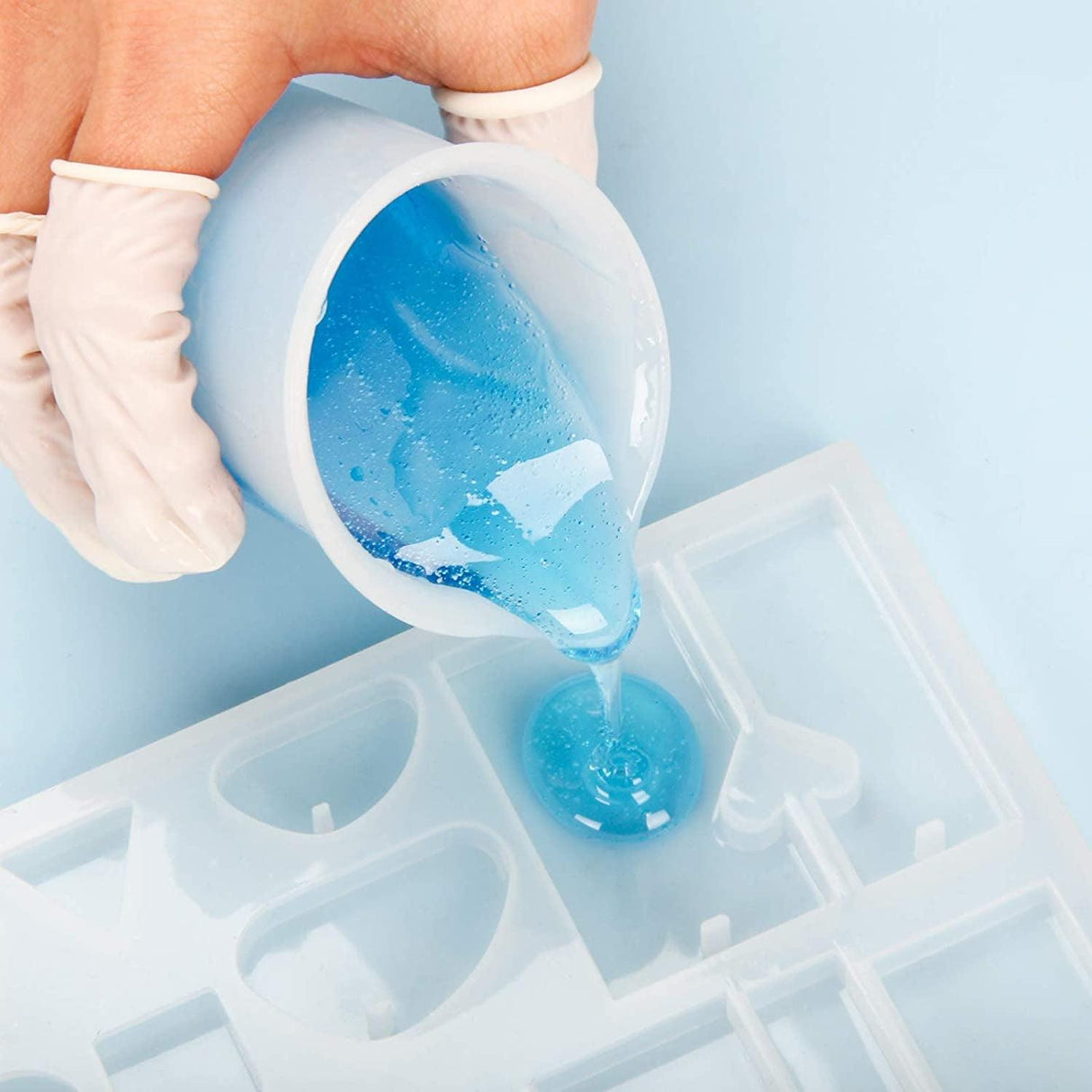 Silicone Resin Measuring Cups Tool Kit- 250 & 100 Ml Measure Cups, Silicone Popsicle Stir Sticks, Pipettes, Finger Cots for Epoxy Resin Mixing, WoodArtSupply