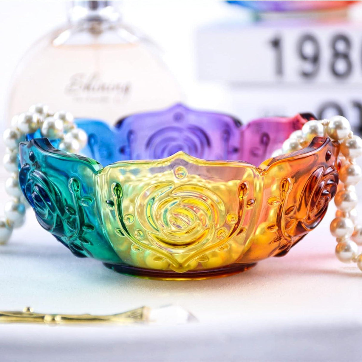 2PCS Flower Tray Resin Mold, Lotus Bowl Silicone Mold for Epoxy Resin Casting, Unique Resin Concrete Mold for DIY Jewelry Holder Trinket Container WoodArtSupply