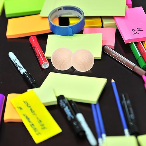 Tofficu 50 Pcs 25MM Wooden Beads for Crafts, Unfinished Wood Beads Bulk Without Holes, Small Wood Loose Beads for DIY Painting Carving Craft Tofficu