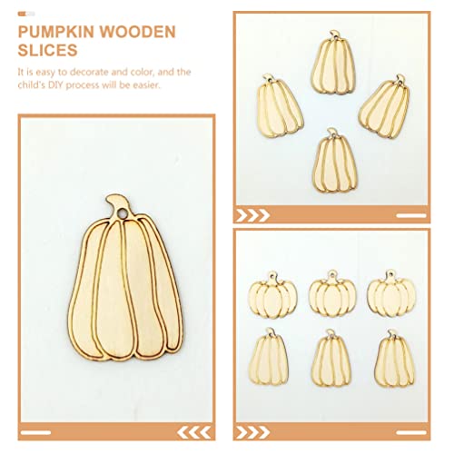 COHEALI Unfinished Wooden Pumpkins Halloween Decor Pumpkin Wooden Cutouts Unfinished DIY Crafts Set with Ropes for DIY Painting Project Hanging COHEALI