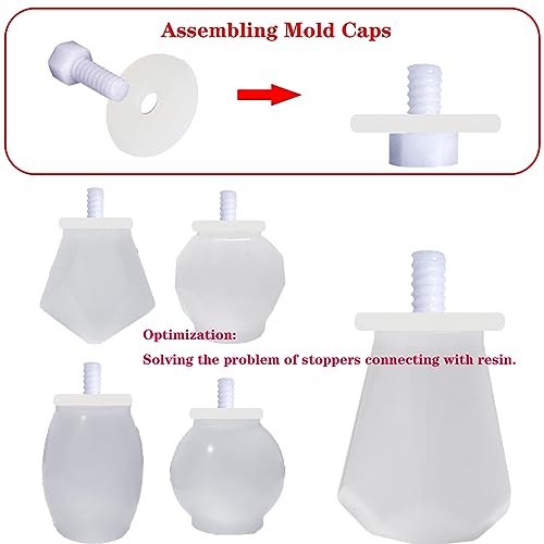 JOFAVIU 10 Pcs Resin Wine Bottle Stoppers Molds Set Accessories, Wine Stopper for Silicone Molds Epoxy Resin, Stopper Epoxy Resin Silicone Molds Set Jiofaviu