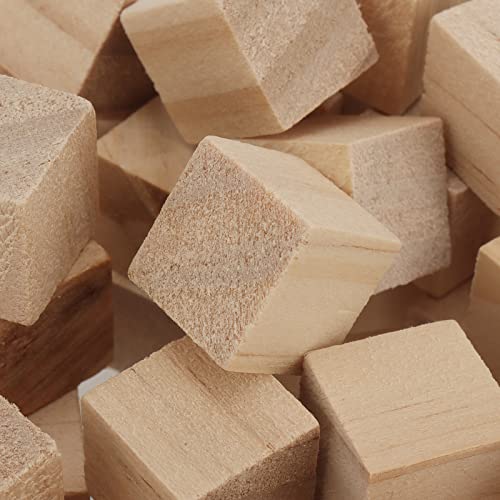 HOZEON 500 PCS 1/2 Inch Wooden Cubes, Natural Unfinished Wood Blocks, Small Wood Square Blocks for Crafts, Painting, Puzzle Making, Decorating, DIY HOZEON
