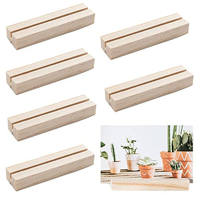 OLYCRAFT 20pcs Wood Place Card Holders 3.5mm Slot Wood Sign Holders Table Number Stand Table Number Holders for Wedding Party Events Decoration