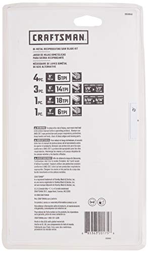 CRAFTSMAN Reciprocating Saw Blades, 9Piece Kit (2058840) Craftsman