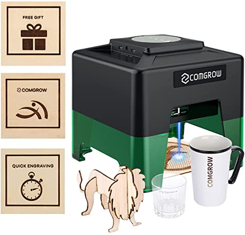 Comgrow Laser Engraving Machine for Dog Tag Metal Wood Silicone,Portable Desktop Laser Engraver Machine Tumblers Leather Glass Acrylic Comgrow