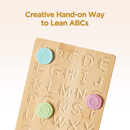 Asweets Montessori Wooden Alphabet Tracing Board,Wood Letter Practicing Board,Double-Sided Boards for Toddlers and Preschool Gifts for Kids Asweets