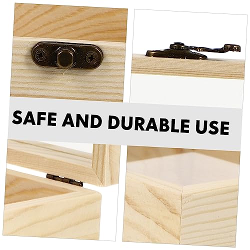 ABOOFAN 3 Pcs Wooden Box with Glass Lid Jewelry Gift Boxes for Earrings Jewelry Container Plain Gift Boxes Earring Display Holder Glass Jewelry ABOOFAN