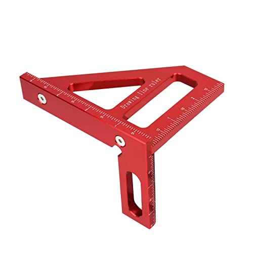 KETIPED Imperial 3D Multi-Angle Measuring Ruler,45/90 Degree Aluminum Alloy Woodworking Square Protractor, Miter Triangle Ruler High Precision Layout KETIPED