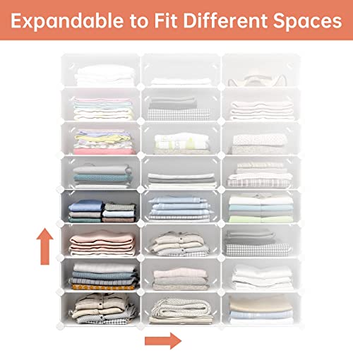 VIPZONE 4 Tier Closet Shelf, 12 inches Deep Stackable Closet Storage Shelves for Clothes,Easy Assembly Organizer Plastic Shelf Rack for Bedroom,White VIPZONE