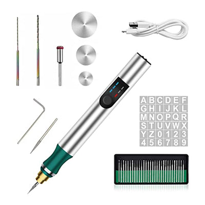 Electric Engraving Pen with 36 Stencils,25W Cordless Etching Engraving Tool with 35bits,USB Rechargeable Mini Micro Professional Engraver Machines