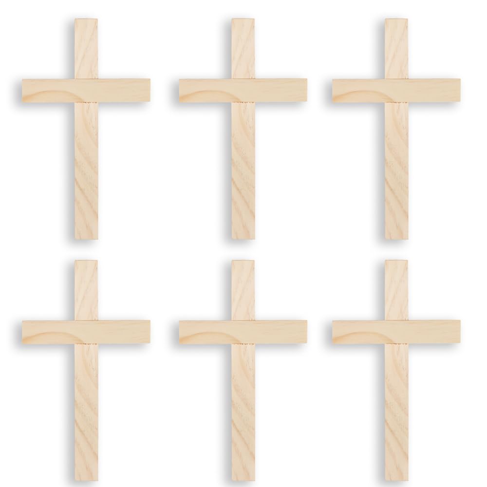 Factory Direct Craft Package of 6 Unfinished Wood Wall Crosses for VBS, Scouts and Bible School Projects Factory Direct Craft