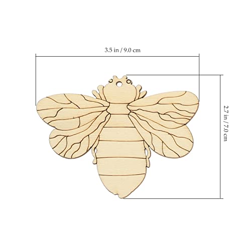 Bee Decor 80 Pcs Unfinished Wooden Cutouts Flower Bee Mushroom Butterfly Blank Wood Slice Blank Wooden Paint Crafts for DIY Crafts Home Decoration ABOOFAN