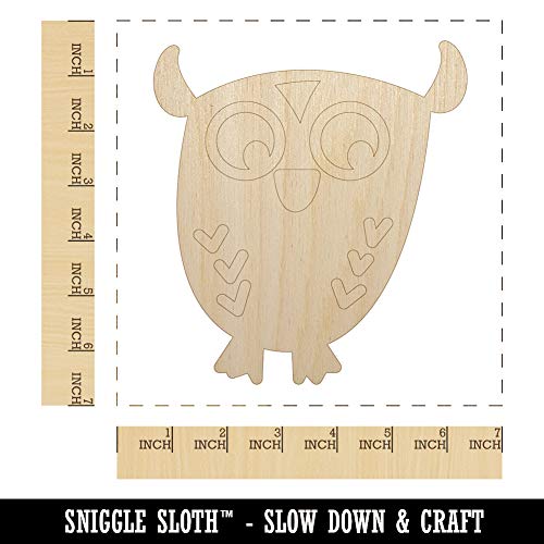 Wary Owl Unfinished Wood Shape Piece Cutout for DIY Craft Projects - 1/4 Inch Thick - 6.25 Inch Size Sniggle Sloth