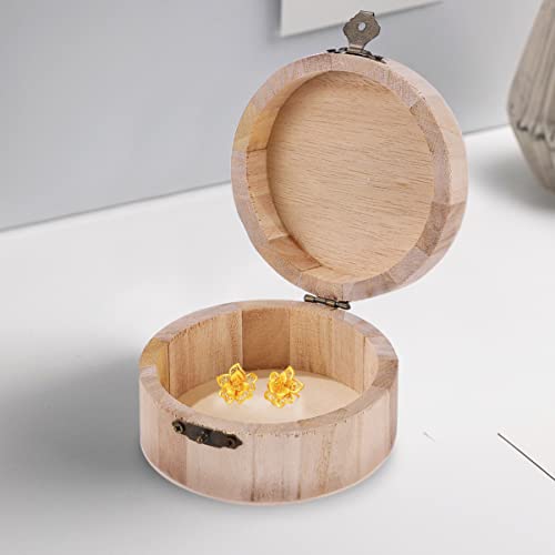 COHEALI 4pcs Unprinted Wood Case Lid Venue Your Make for Treasure Storing Locking Blank Bracelet Hinged Trinket Display Cases Necklace Front Present COHEALI