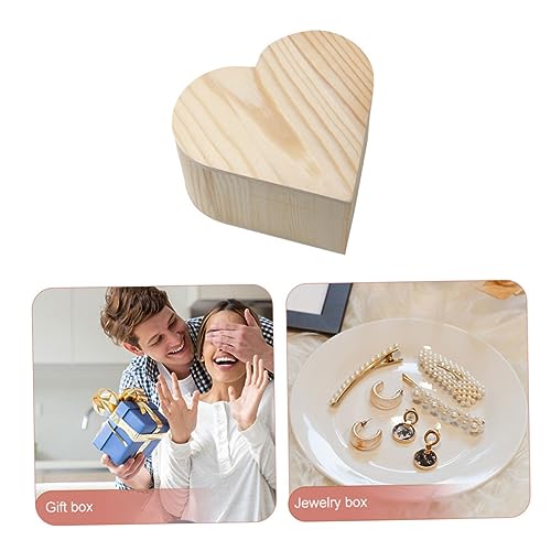 DECHOUS 5pcs Box Wooden Diy Unfinished Wooden Kids Jewelry Organizer Wooden Unfinished Wood Toys Kids Educational Toys Kids Toy Childrens Toys Toy's DECHOUS