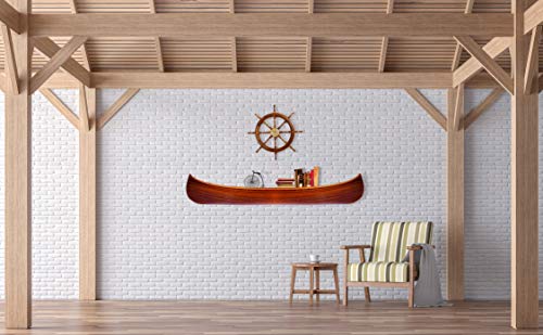 Wooden Boat USA Display Half Canoe 9 Feet Home Décor, One Size, Multi Wooden Boat USA