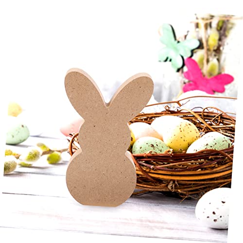 BESPORTBLE Easter Bunny Easter Wood Embellishments Easter Unfinished Wood Cutout Unfinished Wood Rabbit Cutouts Arts and Crafts for Kids Room BESPORTBLE