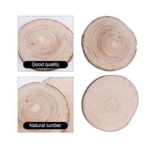 PartyKindom 2Pcs Wood Chips Wine Coaster Hand Decor Wooden Rustic Coasters Cups Place Mat Table Coasters for Drinks Round Wood Slices Tree Slab Tree PartyKindom
