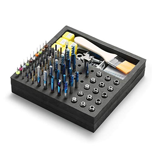 Genmitsu EVA CNC Milling Bit Storage Tray with 85 Holes, 200mm x 200mm x 43mm Genmitsu