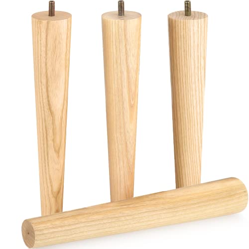 Ash Wood Furniture Legs - Premium Mid Century Legs for Sofa, Chair, Table, Dresser, Bed, Cabinet, Ottoman - Our Wooden Legs Are Easy To Install & Airy Abode