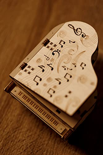 Wood Trick Toy Piano Music Box Moonlight Sonata, Wooden Musical Piano Toy Mini - 3D Wooden Puzzle, Assembly Toys, Brain Teaser for Adults and Kids Wood Trick