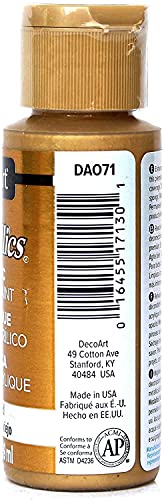 DecoArt Dazzling Metallics - 2 Ounce 4 Pack Glorious Gold Acrylic Paint Set Gold Metallic Acrylic Paint Art Supplies- Art Projects, Home Decor- DecoArt