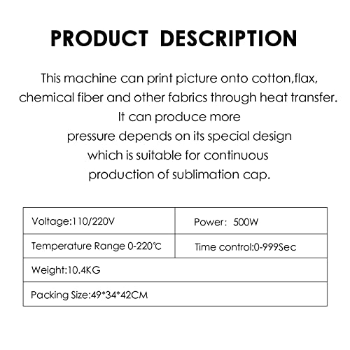 MAIKESUB Hat Heat Press Machine 6x3.2Inch Curved Element Cap Heat Press Clamshell Design Heat Press for Hats Rigid Steel Frame No Stick Digital LCD MAIKESUB