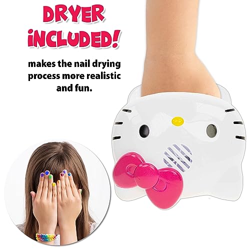 Townley Girl Hello Kitty and Friends 8 Pack Non-Toxic Peel-Off Shimmer and Opaque, Water-Based Safe Nail Polish Set with Nail Dryer for Kids, AA Townley Girl