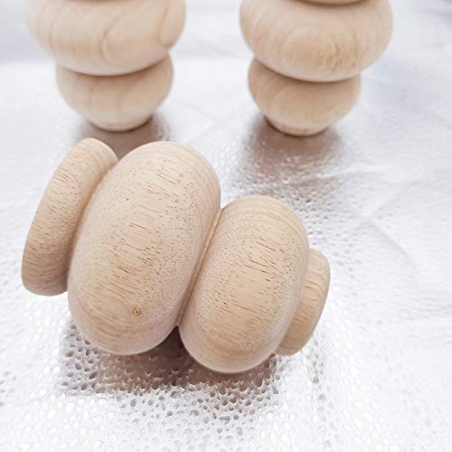 Btibpse Wood Furniture Legs 4 Inch Sofa Couch Chair Ottoman Loveseat Cabinet Legs Replacement Feet Unfinished Bun Foot Pack of 4 Btibpse