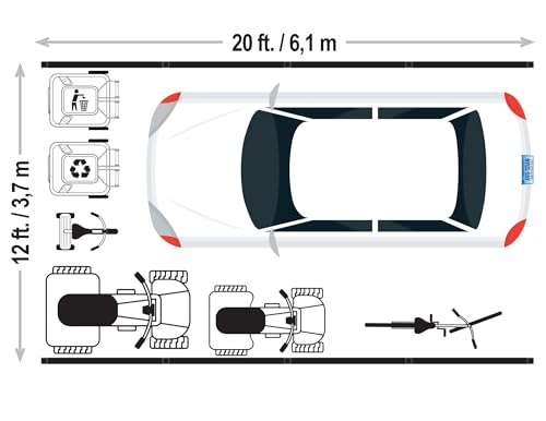 Arrow Carports Galvanized Steel Carport, Full-Size Metal Carport Kit, 12' x 20' x 9', Charcoal Arrow Shed