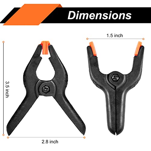 20 Packs Spring Clamps, 3.5 inch Spring Clamps Heavy Duty for Crafts and Professional Plastic Spring Clamps for Woodworking, Small Spring Clips Toresano