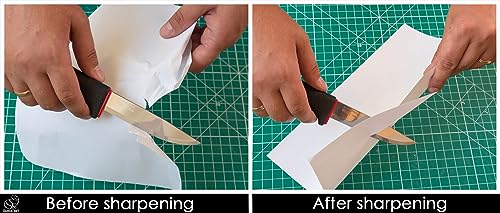 BeaverCraft LS4P1 Leather Strop Stropping Block Kit Knife Sharpening Kit Leather Honing Strop for Sharpening Knives 8'' Long BeaverCraft Wood carving BeaverCraft