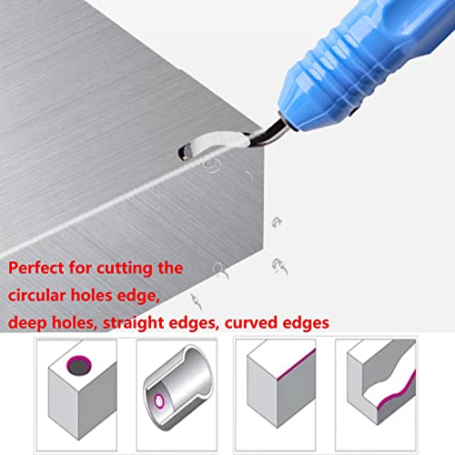 Deburring Tool Kit Deburring Cutters Set with 11 High Speed Steel BS1010 Blades,Precision Edge Burr Removal on Metal, Aluminum, Copper, Resin Gawon