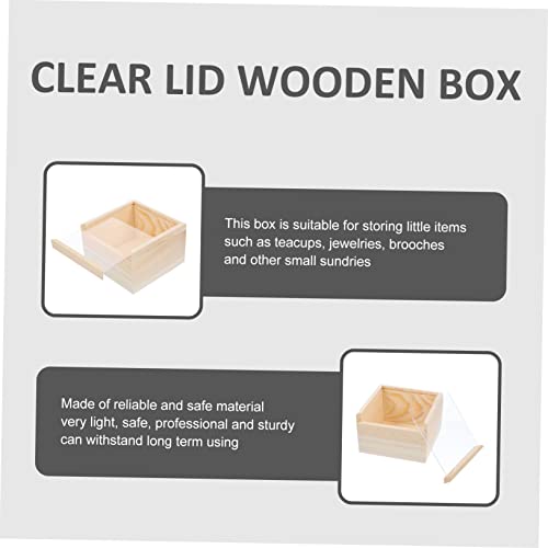 Abaodam 4pcs Box storage wooden box unfinished wooden case wood treasure chest Natural wooden gift case wooden jewelry case wood trinket containers Abaodam