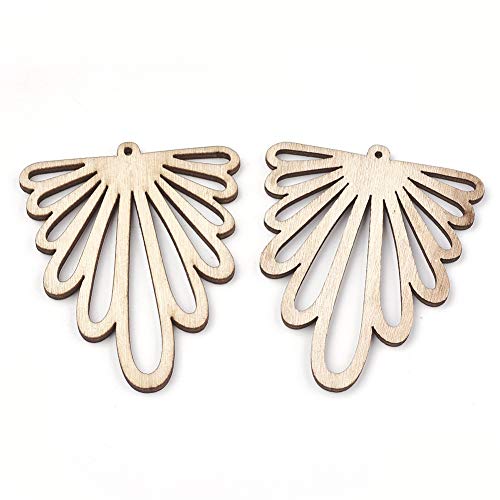 Pandahall 10pcs Natural Wood Earring Blanks Lightweight Filigree Chandelier Wooden Big Cutout Pendant Dangle Charms for Statement Earring Jewelry PH PandaHall