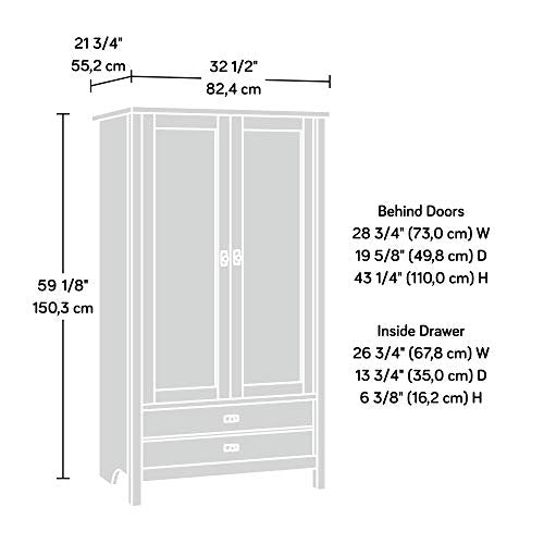 Sauder Cottage Road Armoire, Soft White Finish Sauder