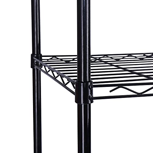 HOMEFORT 6-Tier Wire Shelving, 6 Shelves Unit Metal Storage Rack, Durable Organizer, Perfect for Pantry Closet Kitchen Laundry Organization (Black) HOMEFORT