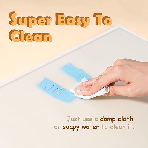 31.5 x 23.6 x 0.06 Inches Extra Thick Silicone Mat with Lip 0.22" Raised Edge for Resin, Large Silicon Mat for Kitchen Counter Heat Resistant, Foepoge