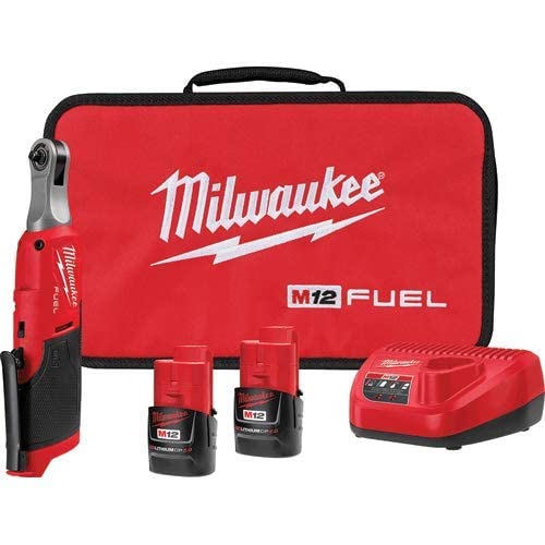 Milwaukee 2566-22 M12 FUEL Brushless Lithium-Ion 1/4 in. Cordless High Speed Ratchet Kit with 2 Batteries (2 Ah) Milwaukee