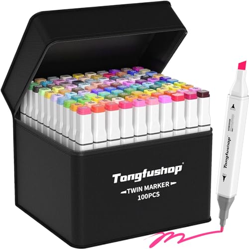 Tongfushop Markers, 100+2 Colors Alcohol Markers Set, Markers for