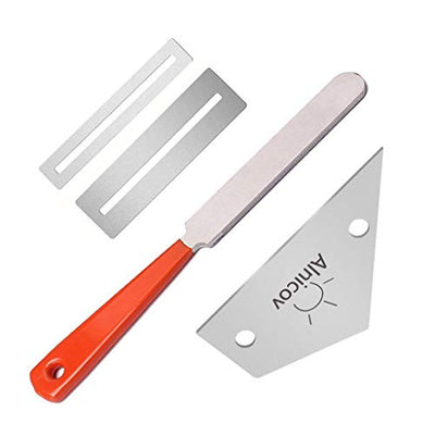 Alnicov Stainless Steel Guitar Fret Crowning File, Fret Rocker, Fingerboard Protectors Set Fret Leveling Grinding Tool Kit for Luthier and Guitar