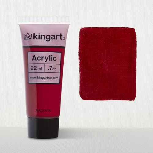 KINGART 500-113 PRO Artist Quality Magenta Acrylic Paint, 22ml (0.74oz) Tubes, 3 Pack - Set (66ml Total), Magenta Red KINGART