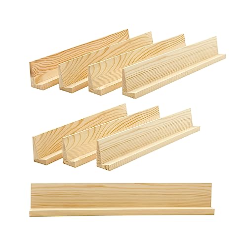 Cregugua 8 Pack Wooden Domino Racks 13.3 Inches Unfinished Wood Tiles Holders Natural Wood Racks Cregugua