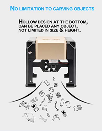 DAJA Bluetooth Laser Engraving Machine, 3000mW Mini Desktop Laser Engraver with Carver Size 80 x 80mm, High Speed Laser Engraving Cutter. (3W, K5B) DAJ