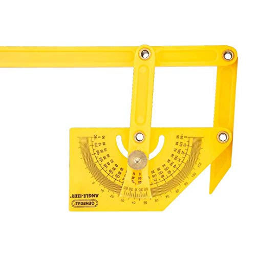 General Tools 29 Plastic Protractor and Angle Finder, Outside, Inside, Sloped Angles, 0° to 180° , Yellow General Tools