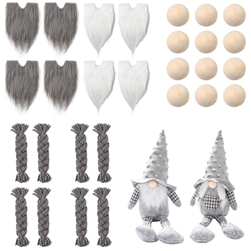  Gnome Beards for Crafting, 12 Pieces Pre-Cut Christmas